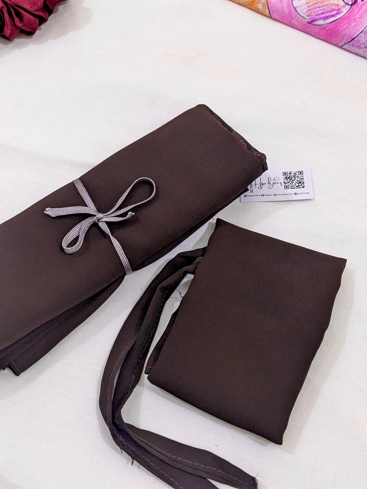 GEORGETTE NIQAB WITH HIJAB KIT - DEEP BROWN