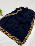 Elite Lawn Viscos Printed - Cheetah Bordered Black