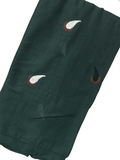 Cone Embroidery Lawn Scarf - Bottle Green