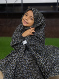 KIDS NAMAZ CHADDAR WITH FULL SLEEVES - Hibiscus Flower Black 5 to 7 Years