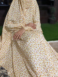 SWISS LAWN NAMAZ CHADDAR WITH SLEEVES - Cream Flora Flora LARGE