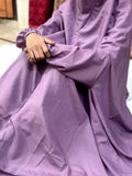 SWISS LAWN NAMAZ CHADDAR WITH SLEEVES - DULL PURPLE LARGE