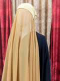 Georgette Hijab with attached Tube Cap - French Beige