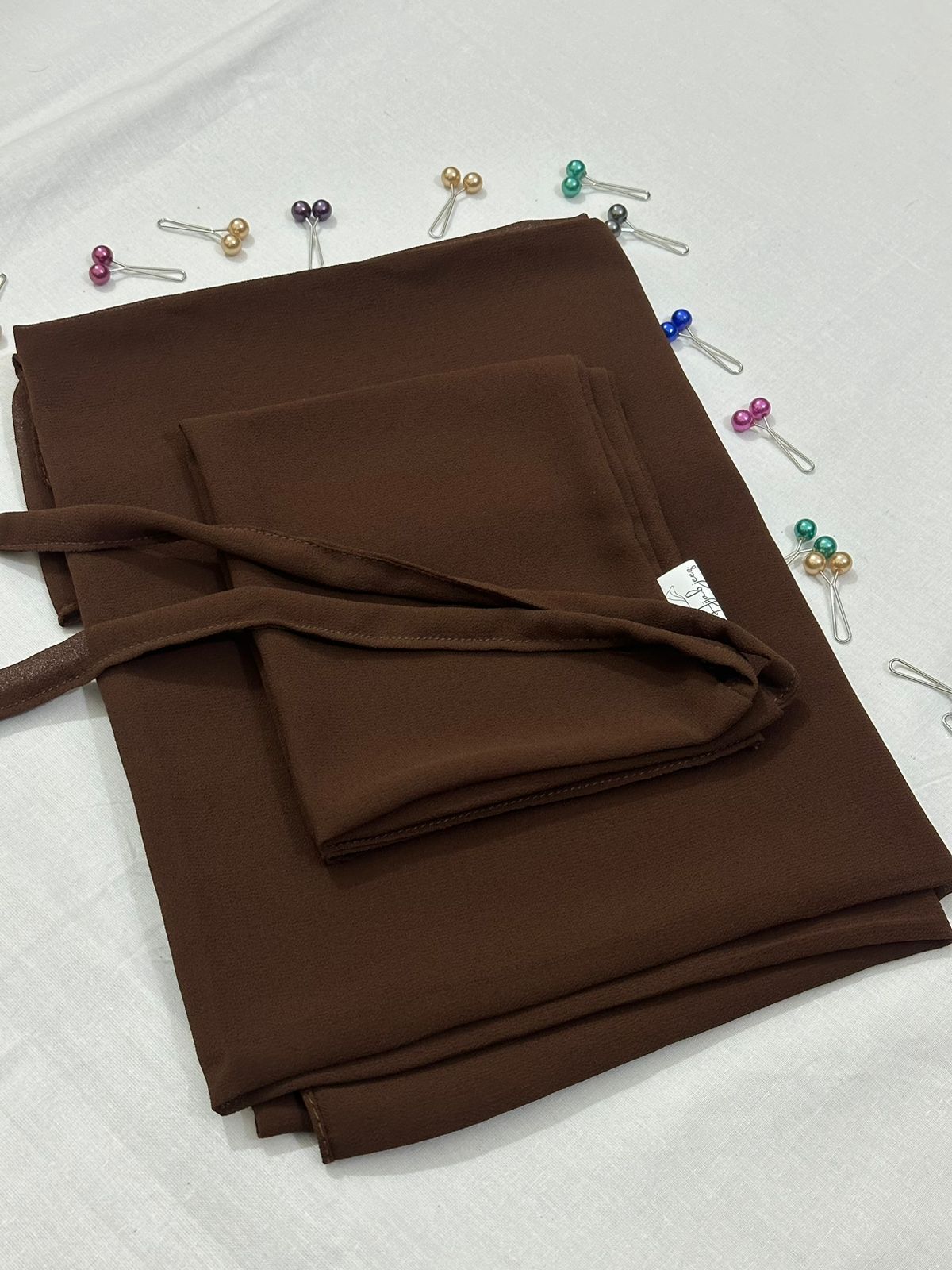 GEORGETTE NIQAB WITH HIJAB KIT - PASTEL BROWN