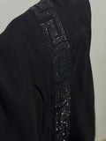Premium Qualtiy Georgette Chaddar with Stone Border BLACK - XL SIZE