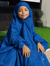 PURE LAWN KIDS NAMAZ CHADDAR WITH FULL SLEEVES - ROYAL BLUE 5 to 7 Years