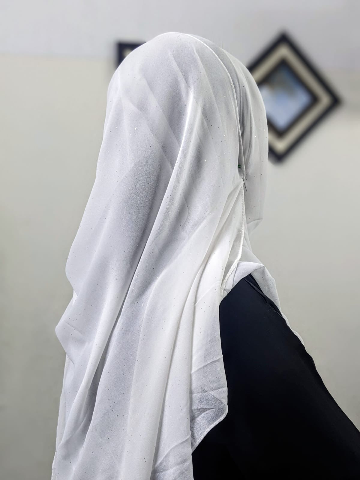 SHIMMER GEORGETTE NIQAB WITH HIJAB KIT - WHITE