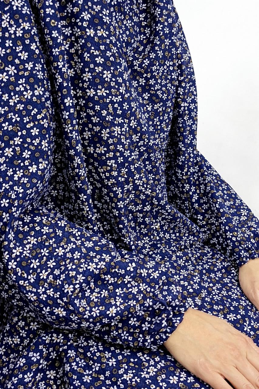 NAMAZ CHADDAR WITH FULL SLEEVES - HIBISCUS BLUE LARGE