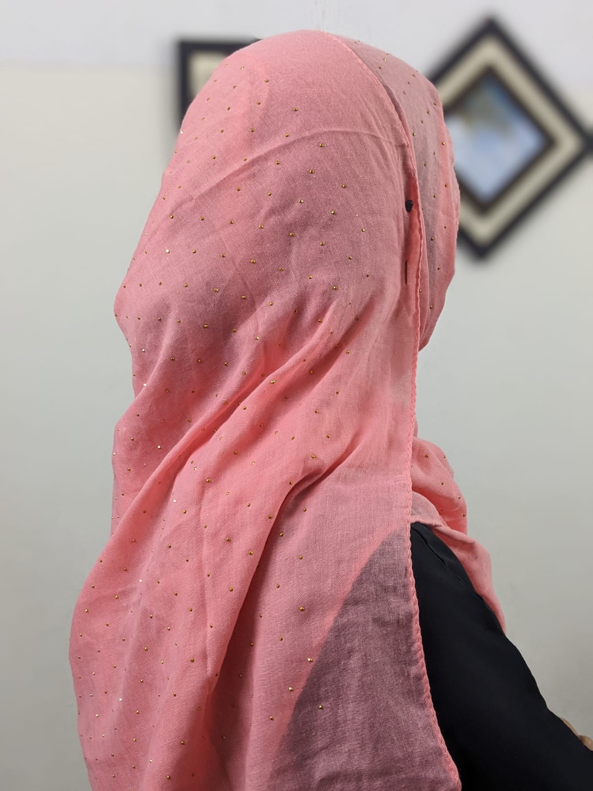 GOLD DOTTED LAWN - DAISY PINK