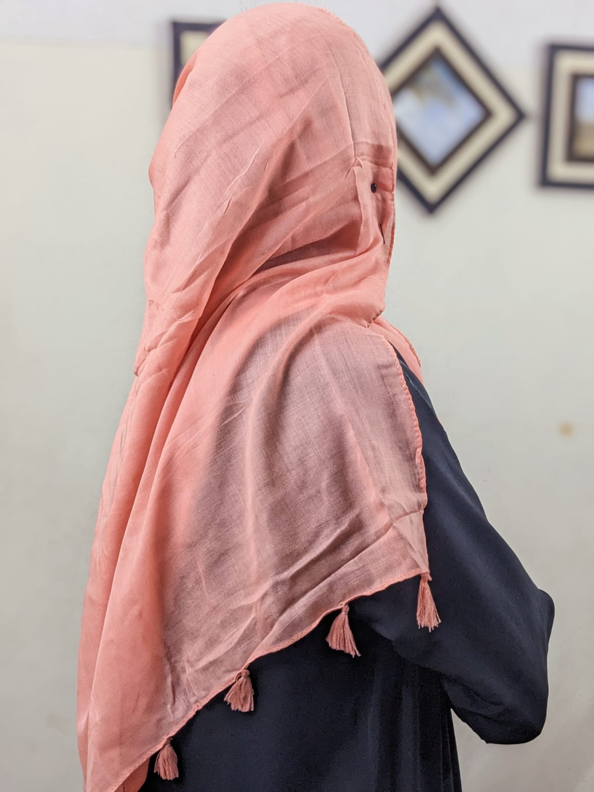 PLAIN LAWN TASSELS - PEACH PINK