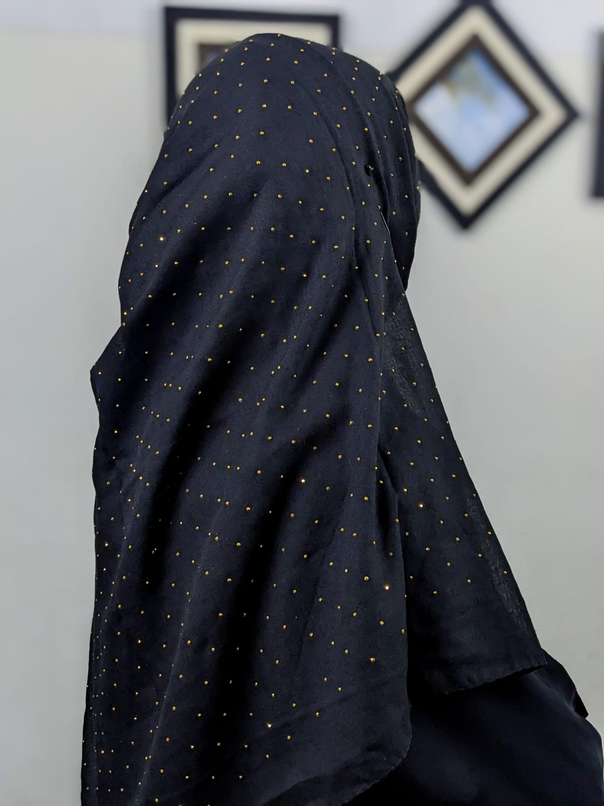 GOLD DOTTED LAWN - BLACK