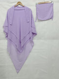 KHIMAR HIJAB WITH NIQAB- LAVENDER 3 Layers