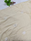 Wheel Embroidery Lawn Scarf - Soft Beige