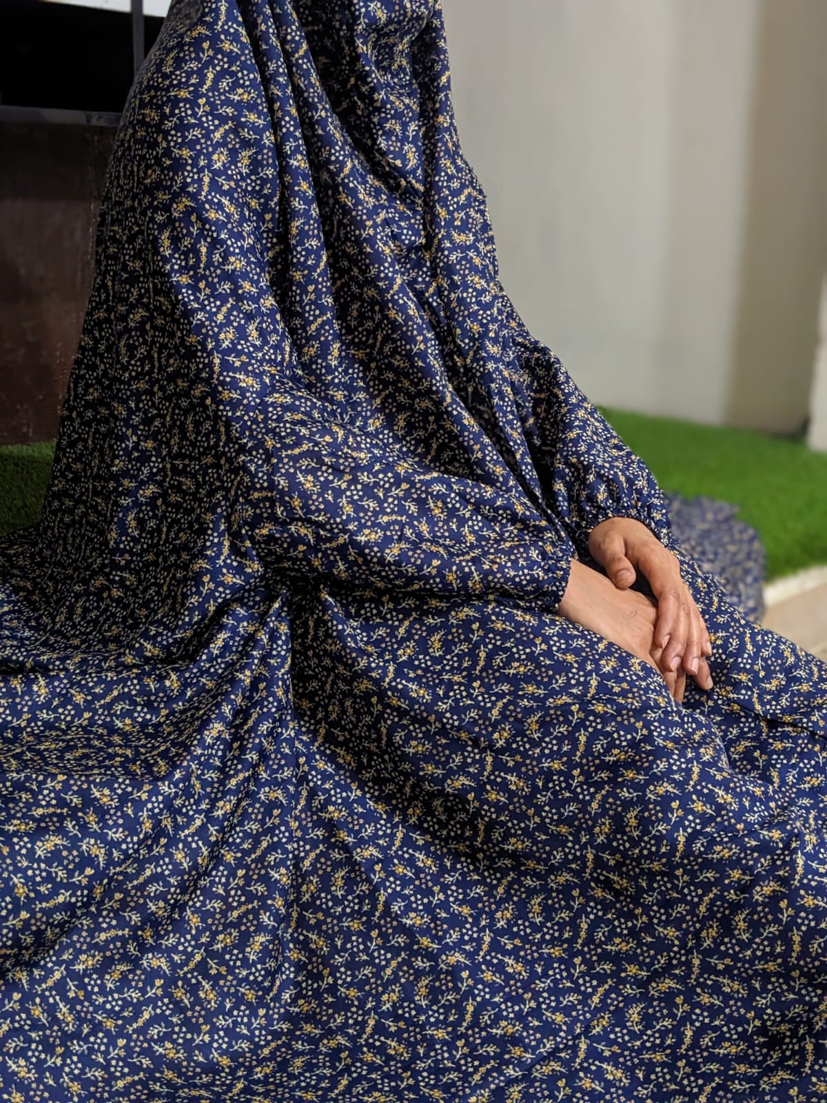 NAMAZ CHADDAR WITH SLEEVES N NIQAB - BLUE GALAXY LARGE