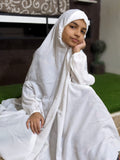 KIDS NAMAZ CHADDAR WITH FULL SLEEVES - WHITE PLAIN 8 to 11 Years