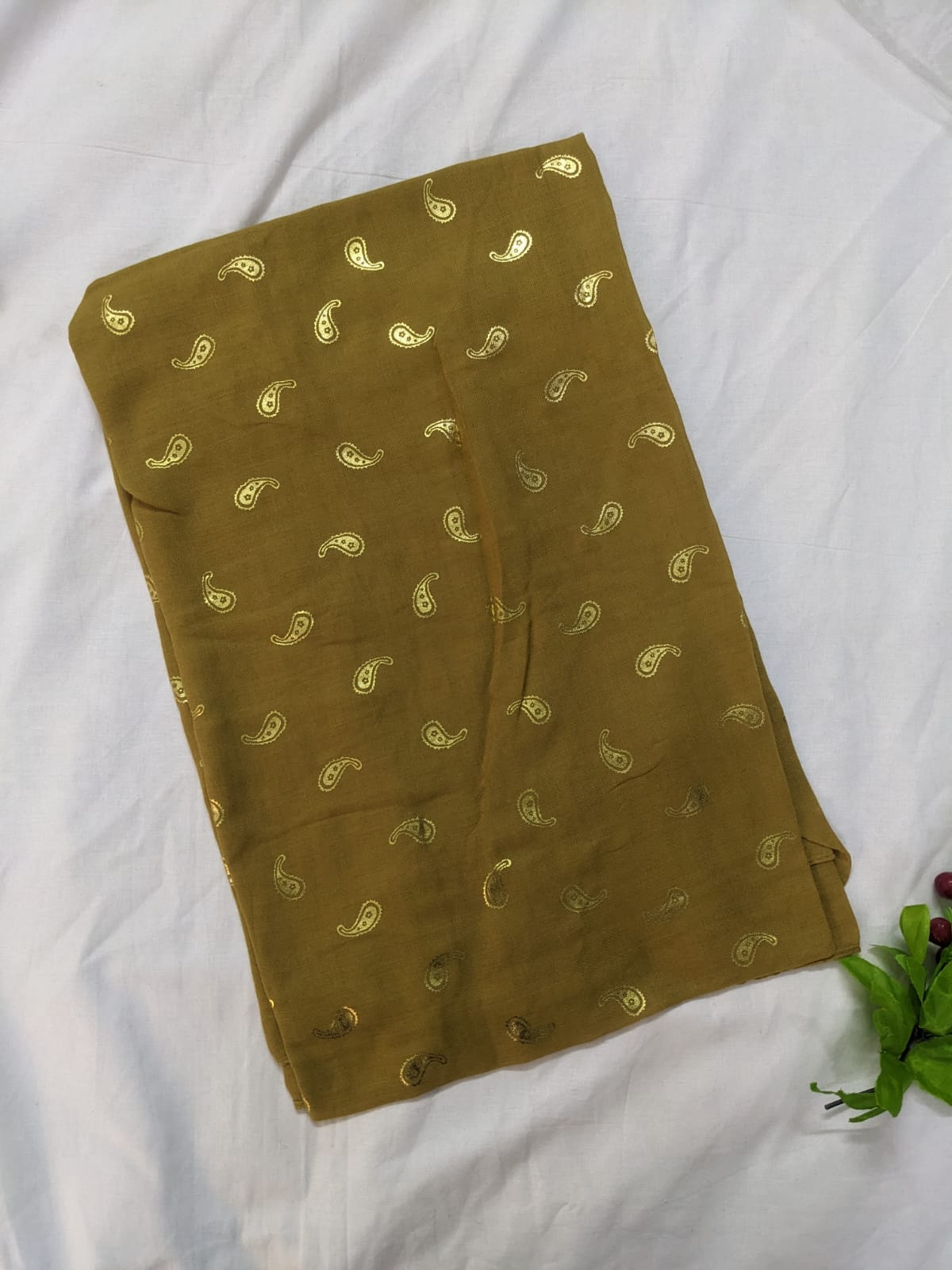 Pure Lawn Beans Foil Print - French Beige