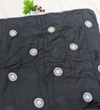 Wheel Embroidery Lawn Scarf - Grey