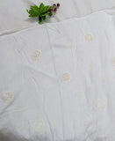 Wheel Embroidery Lawn Scarf - White