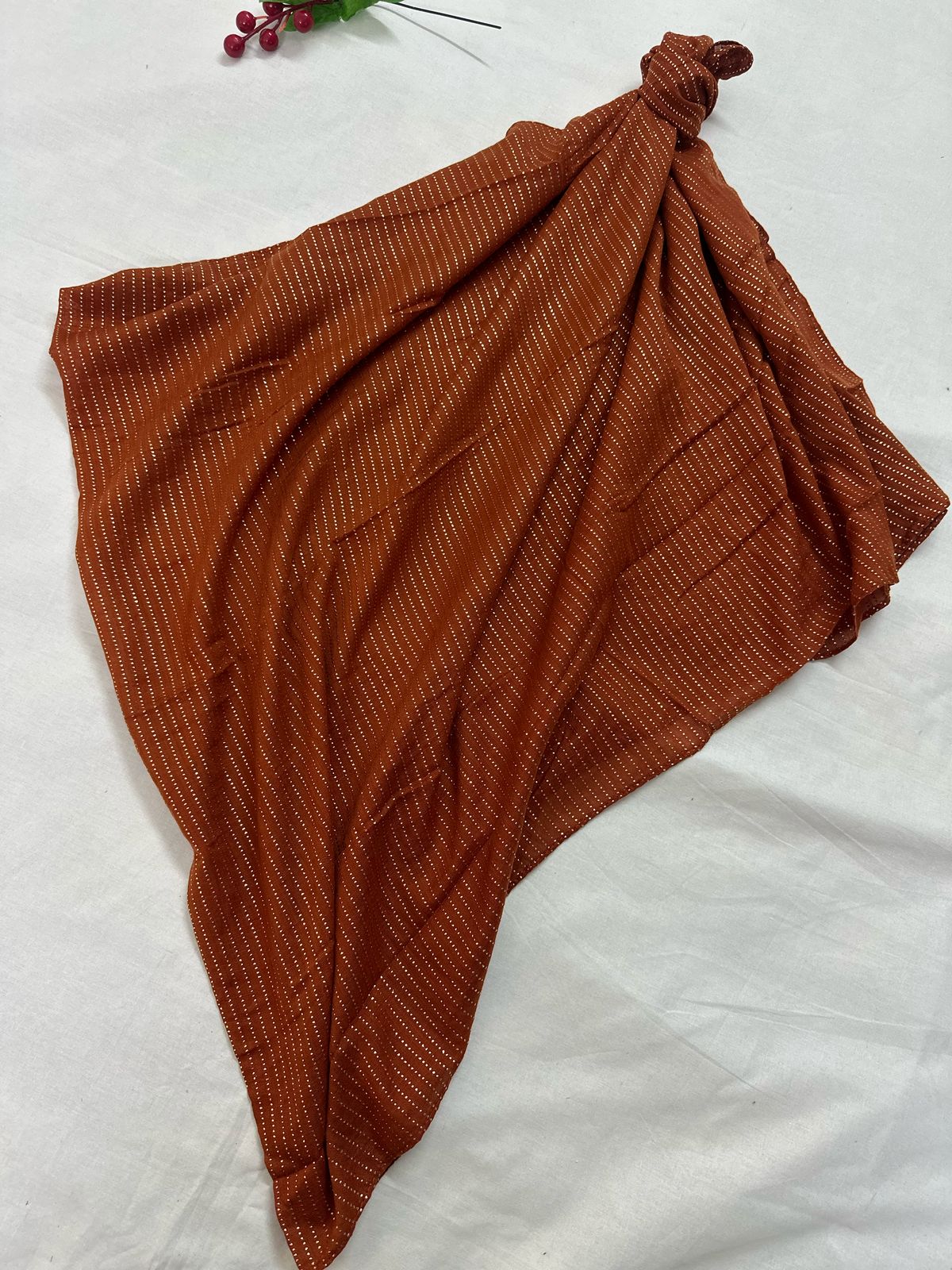 GOLD MULTI DOTTED LAWN - RUSTY BROWN