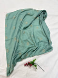 Lurex Leaf Embroidery Lawn Scarf - Soft Green