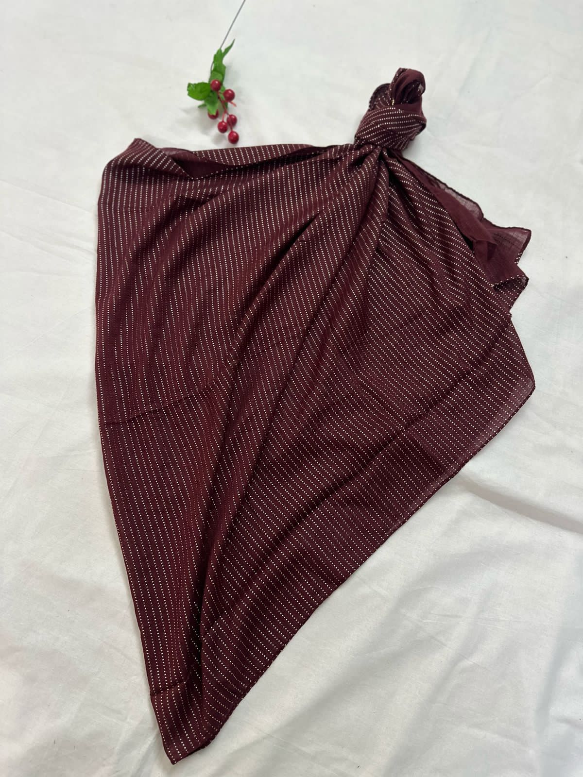 GOLD MULTI DOTTED LAWN - VELVET MAROON