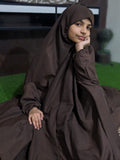 KIDS NAMAZ CHADDAR WITH FULL SLEEVES - PASTEL BROWN PLAIN 8 to 11 Years