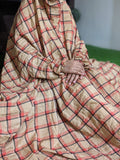 PURE LAWN NAMAZ CHADDAR WITH SLEEVES N NIQAB - PINKISH CHECK LARGE
