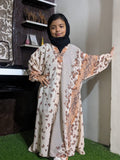 Kids Abaya Front Open Style - Colourful Butterflies