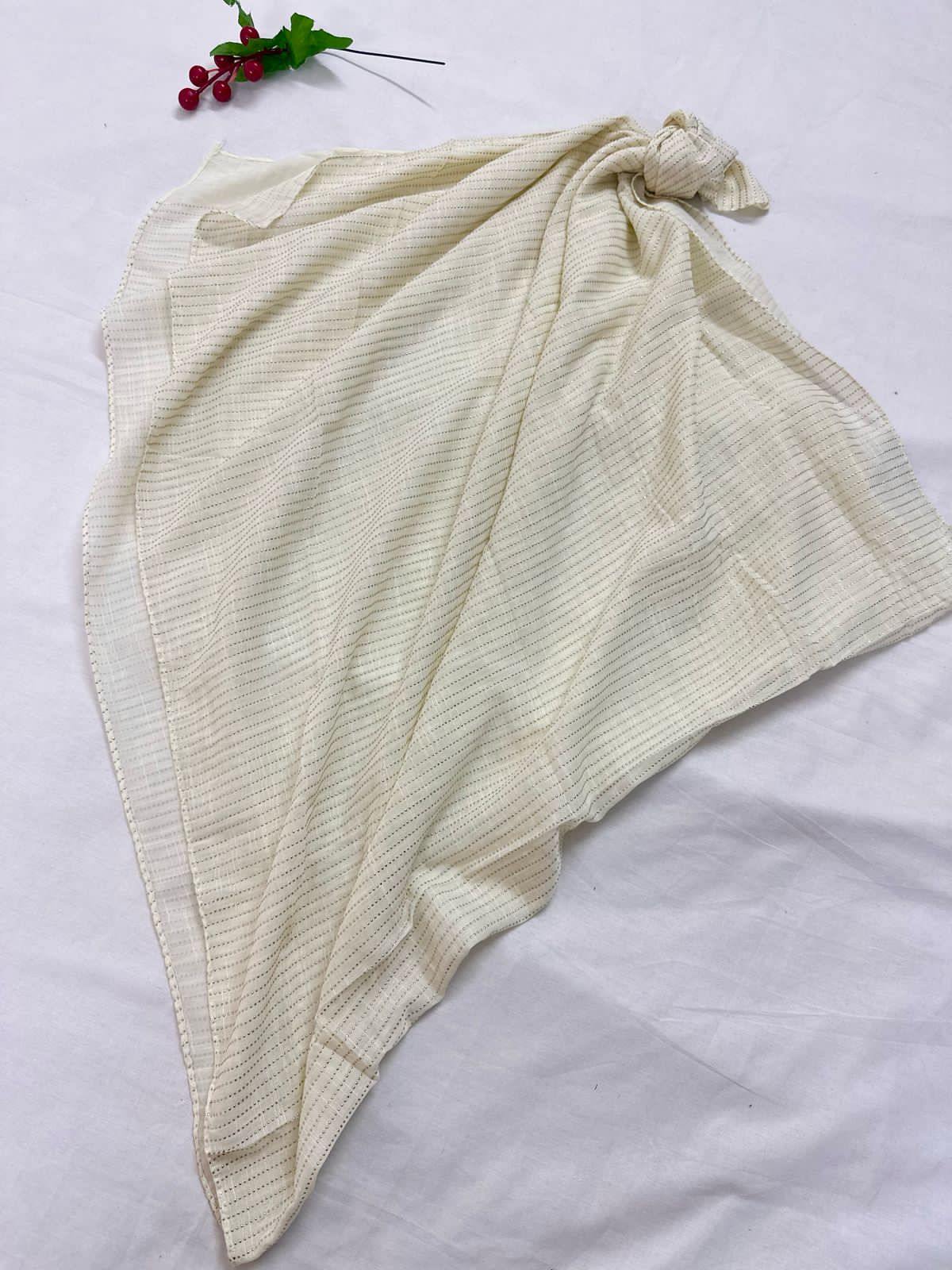 GOLD MULTI DOTTED LAWN - CREAM