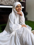 KIDS NAMAZ CHADDAR WITH FULL SLEEVES - WHITE PLAIN 12 to 14 Years