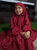 KIDS NAMAZ CHADDAR WITH FULL SLEEVES - PLAIN MAROON 5 to 7 Years