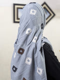 Diamond Embroidery Lawn Scarf - Silver Grey