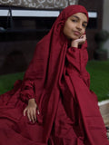 KIDS NAMAZ CHADDAR WITH FULL SLEEVES - MAROON PLAIN 8 to 11 Years