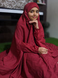 KIDS NAMAZ CHADDAR WITH FULL SLEEVES - MAROON PLAIN 12 to 14 Years