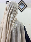 Lilly Embroidery Lawn Scarf - Cotton Seed