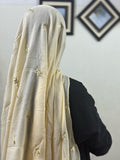 Tulips Embroidery Lawn Scarf - Beige