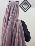 Tulips Embroidery Lawn Scarf - Spun Pearl
