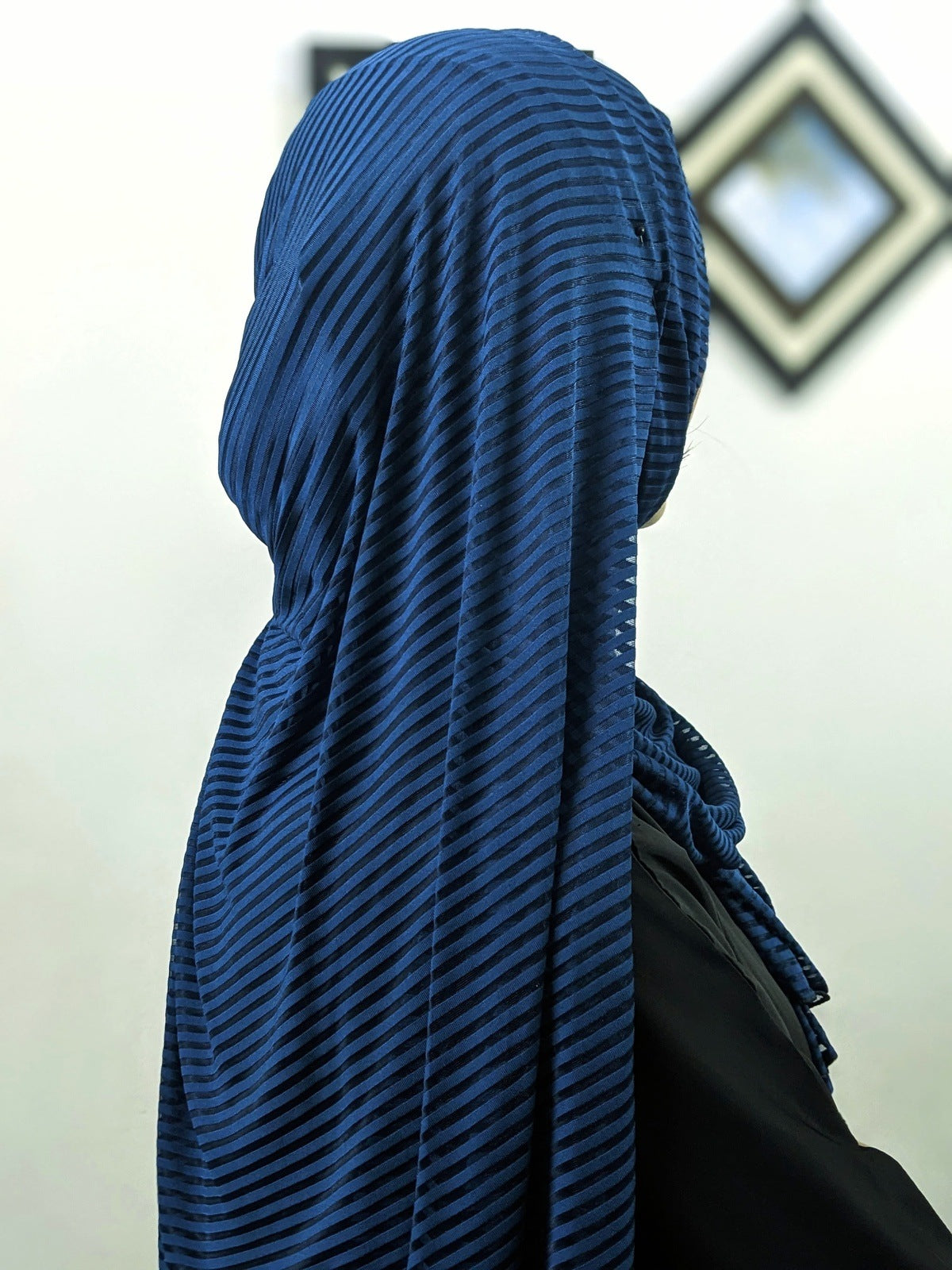 KNITTED ZEBRA STRIPES - TEAL BLUE