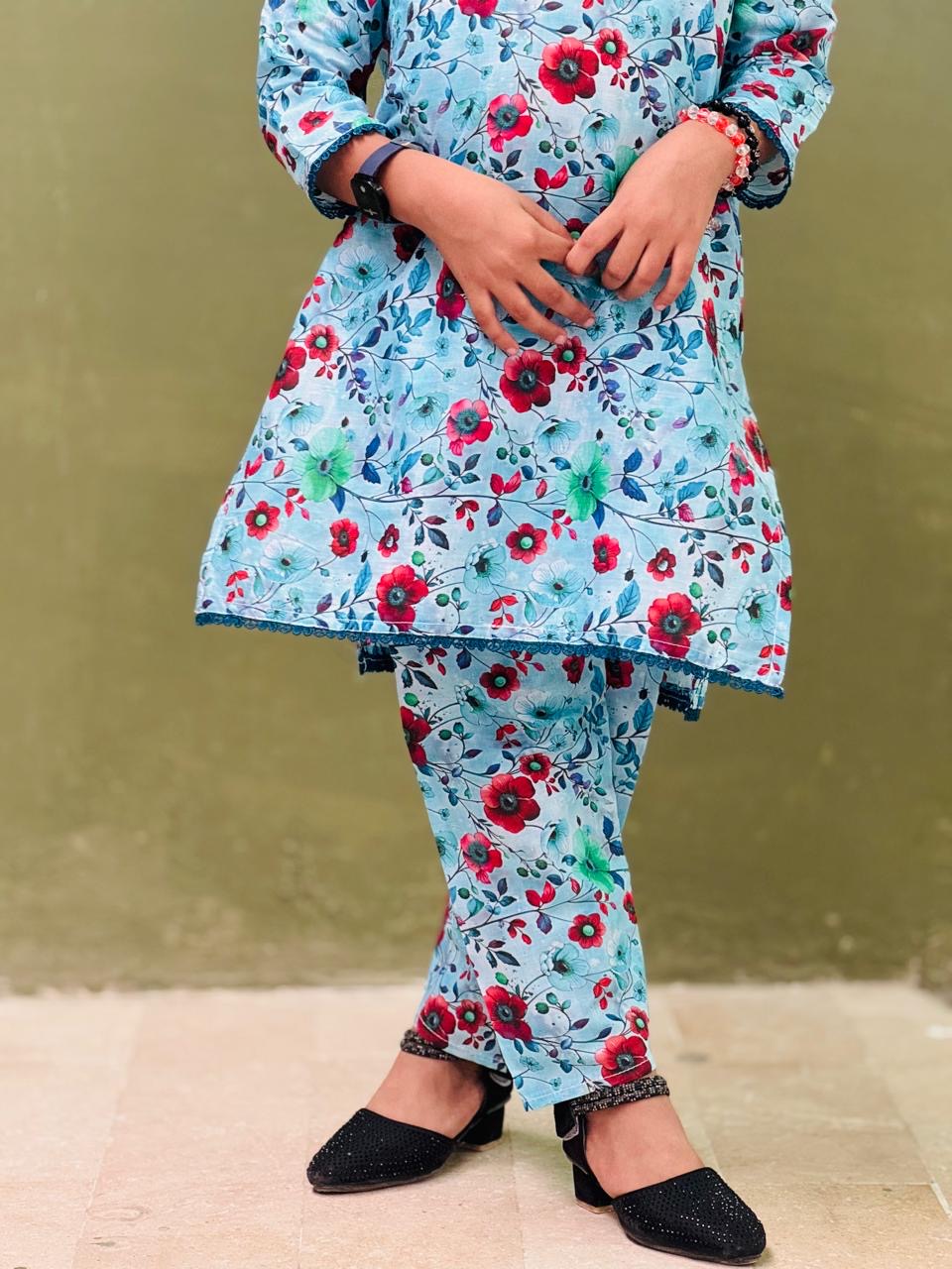 Printed Lawn Stitched 2 Pcs Shirt / Trouser Kids - Article 5
