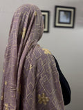 Zara Embroidery Lawn Scarf - Spun Pearl