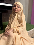 KIDS NAMAZ CHADDAR WITH FULL SLEEVES - BEIGE PLAIN 8 to 11 Years