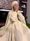 ADULTS PURE LAWN NAMAZ CHADDAR WITH SLEEVES - PLAIN BEIGE - STANDARD SIZE