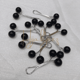 Scarf Fixed Clips Faux Pearl Design - BLACK PACK OF 4