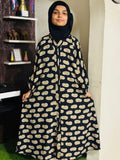 Kids Abaya Front Open Style - Beans