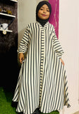 Kids Abaya Front Open Style - Zig Pattern