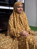 KIDS NAMAZ CHADDAR WITH FULL SLEEVES - FRENCH BEIGE VINCA FLORA 12 to 14 Years