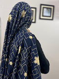 Zara Embroidery Lawn Scarf - Blue