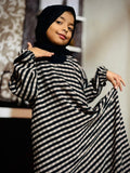 Kids Abaya MAXI Style - Grey Tone Checks