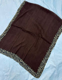 Elite Lawn Viscos Printed - Pastel Brown Cheetah Bordered
