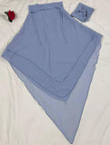 KHIMAR HIJAB WITH NIQAB- SKY BLUE 3 Layers